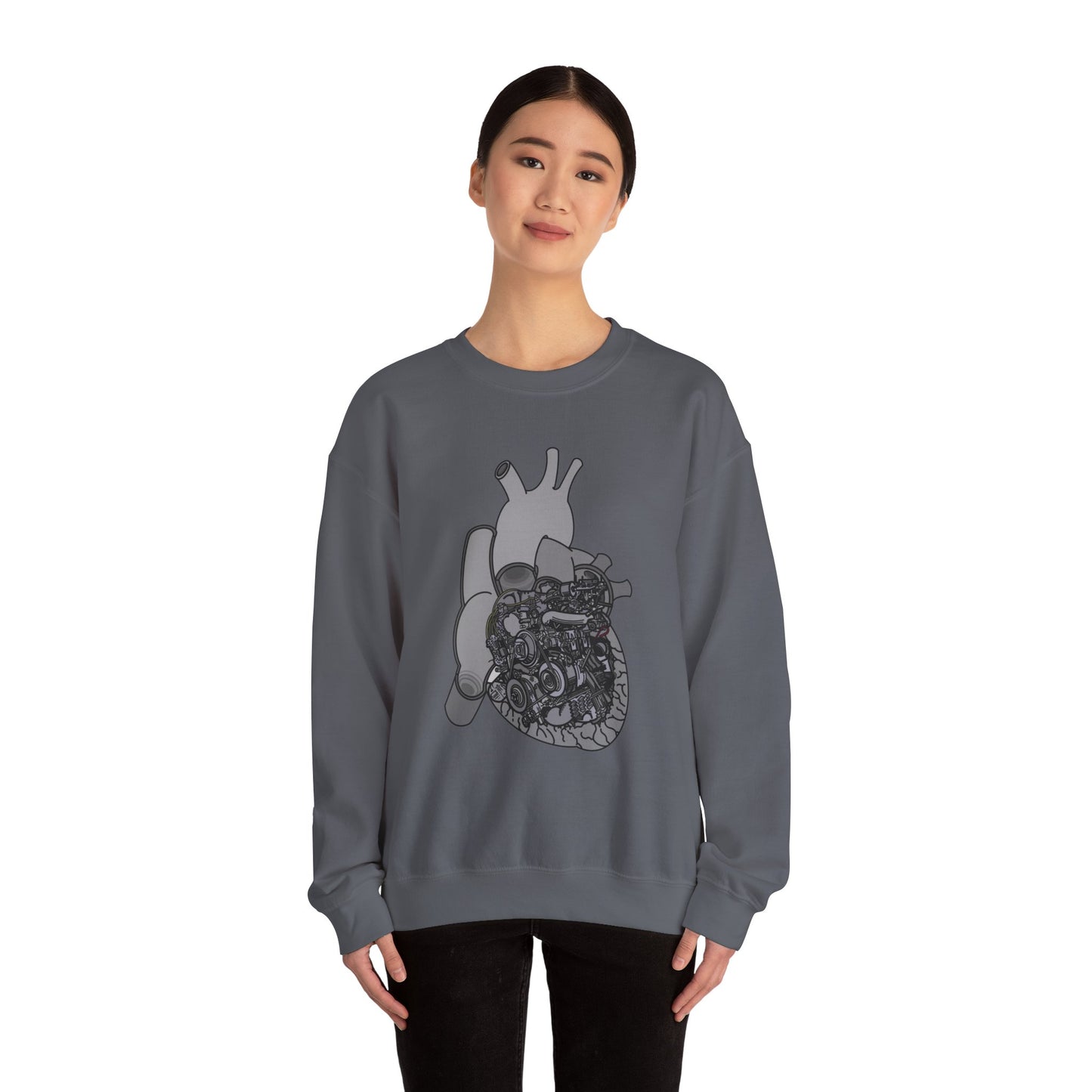 Valves and Ventricles Sweatshirt , Heart Meets Engine Design, Great Gift For Nurses, Cardiologists, Mechanics