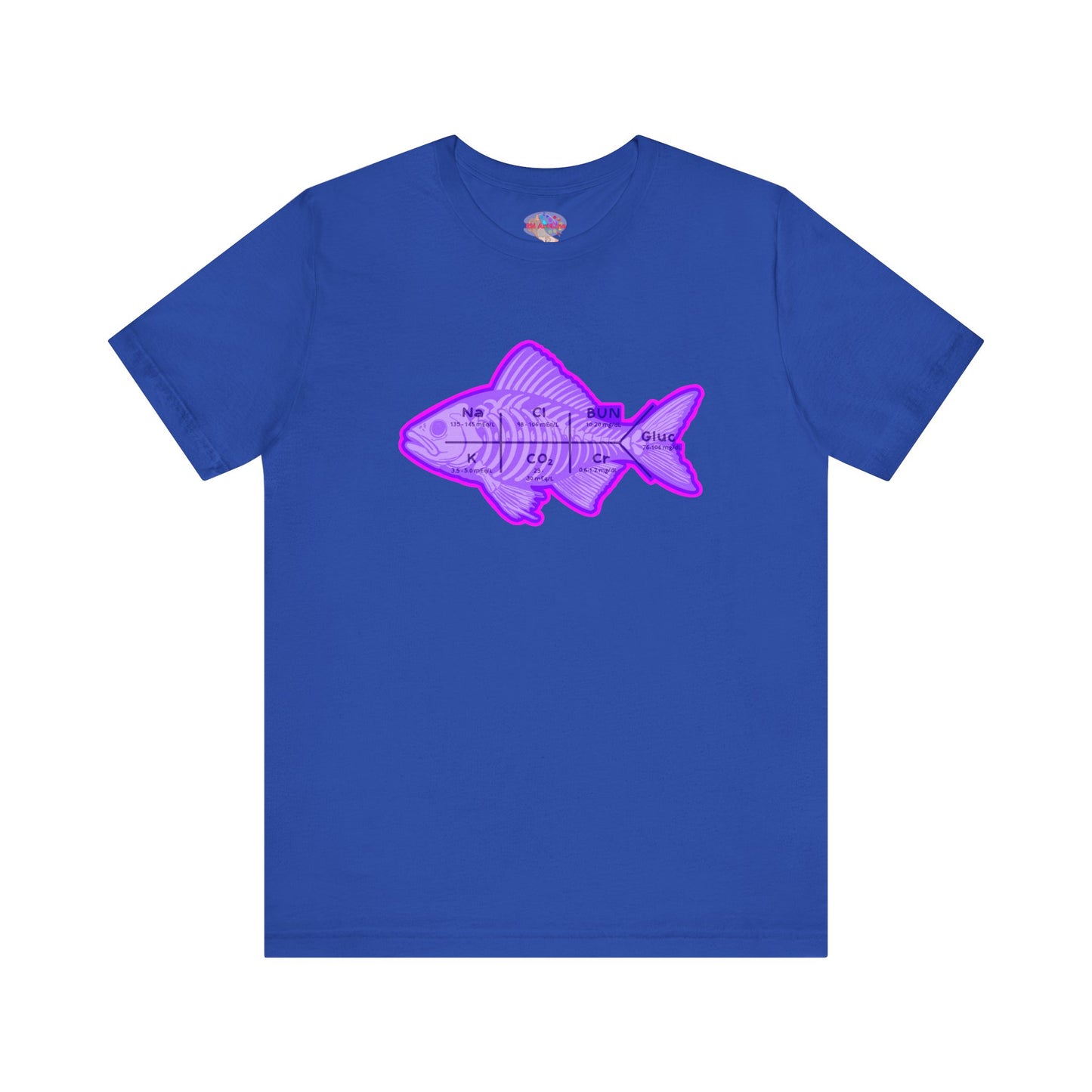 Fishbones T-Shirt , Medical Lab Values and Fish Skeleton Mashup, Funny Nursing  and Lab Tech Apparel, ICU & ER Gift