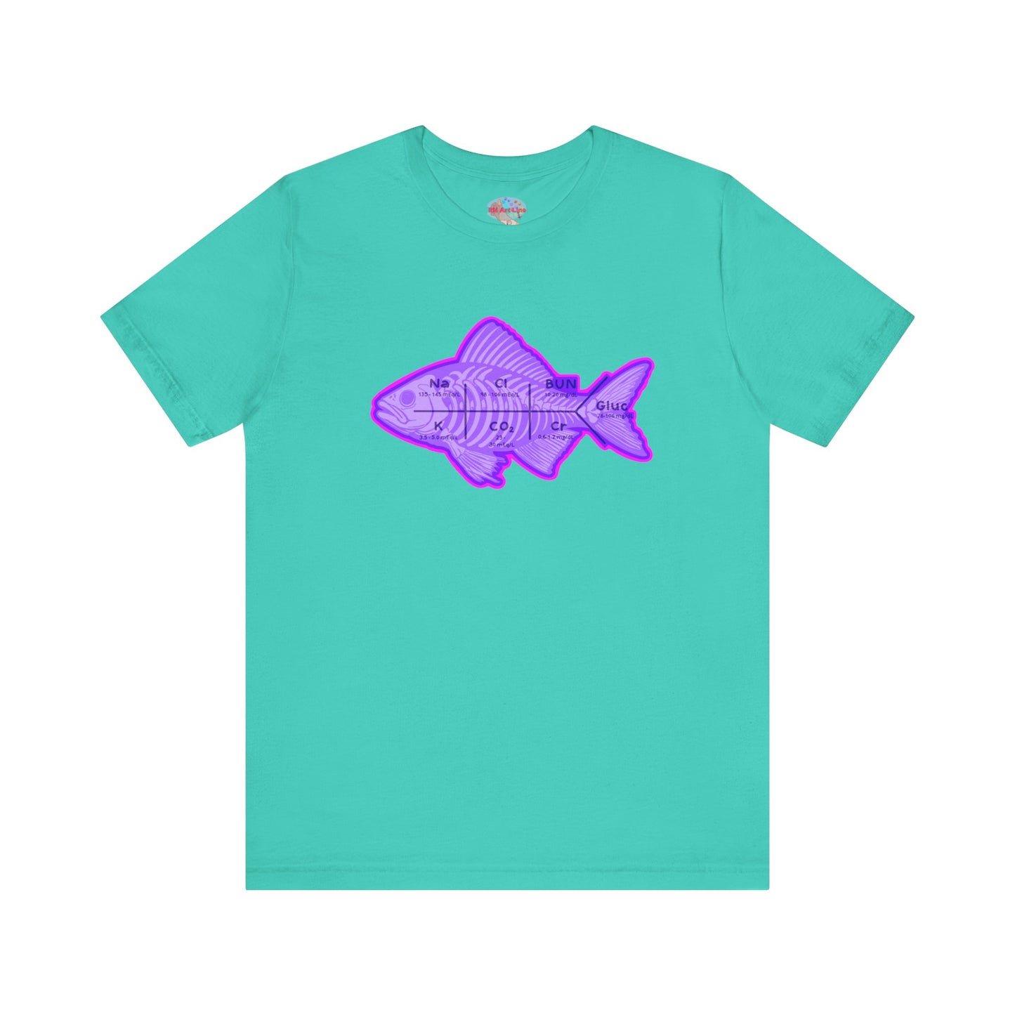 Fishbones T-Shirt , Medical Lab Values and Fish Skeleton Mashup, Funny Nursing  and Lab Tech Apparel, ICU & ER Gift