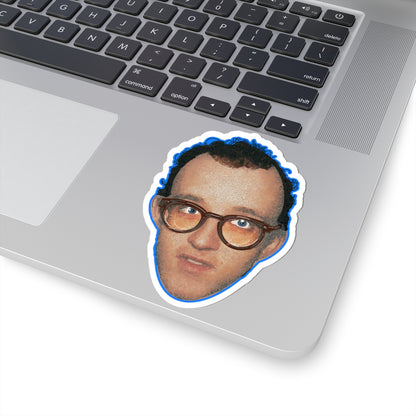 Keith Haring Pop Art Portrait Sticker, Graffiti Style, Bold Line Drawing, 80s Street Art Icon