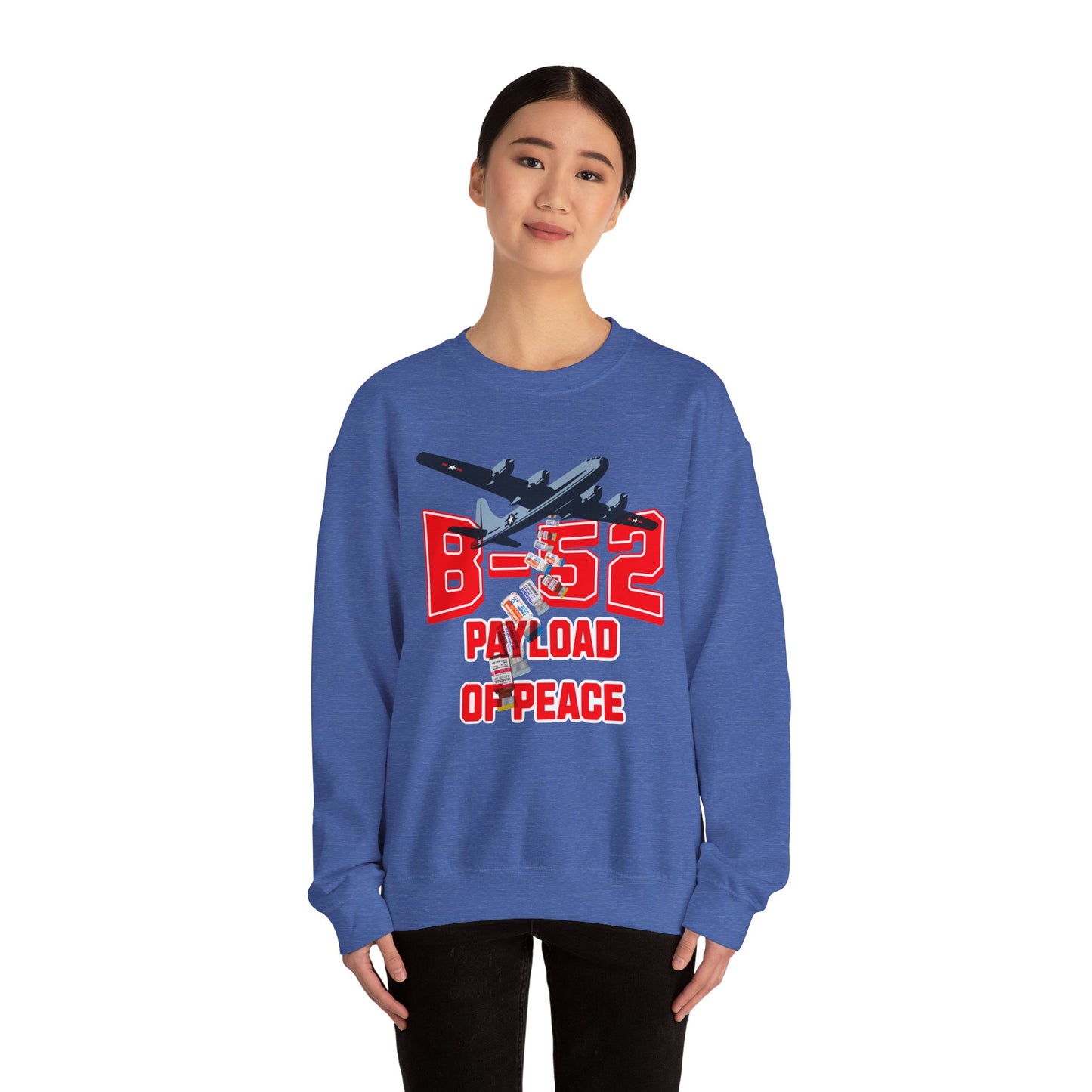 B-52 Payload of Peace Sweatshirt, Military Aircraft Jumper, Air Force Pullover, Warplane Graphic Crewneck, Aviation Lover Gift