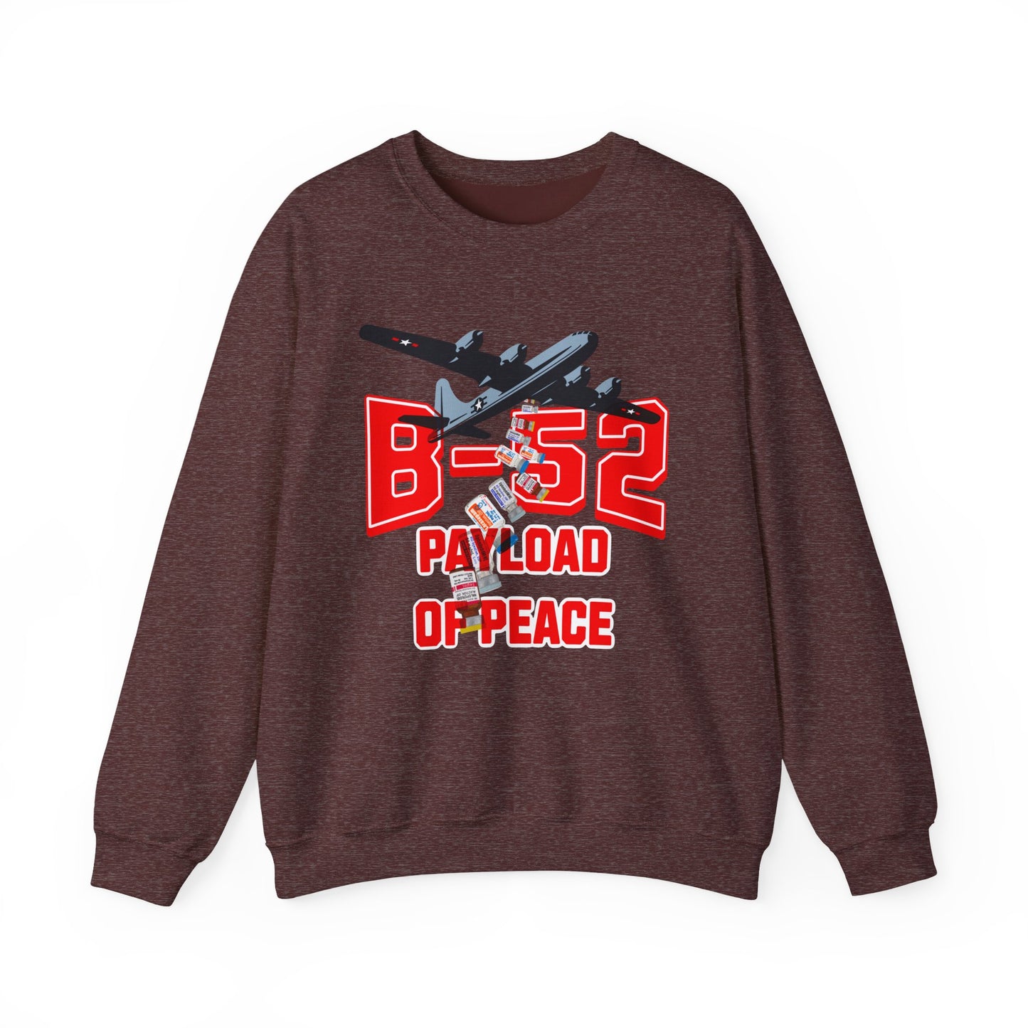 B-52 Payload of Peace Sweatshirt, Military Aircraft Jumper, Air Force Pullover, Warplane Graphic Crewneck, Aviation Lover Gift