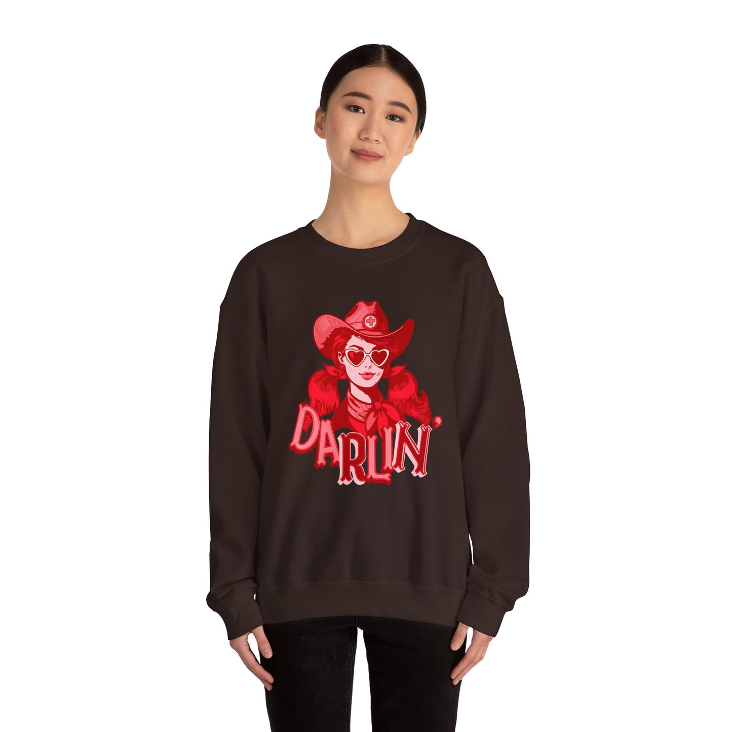 Darlin RN Sweatshirt , Cowgirl Nurse Style with a Heart,  Western Cowgirl Nurse Style, Funny RN Gift,  Apparel for Healthcare Professionals