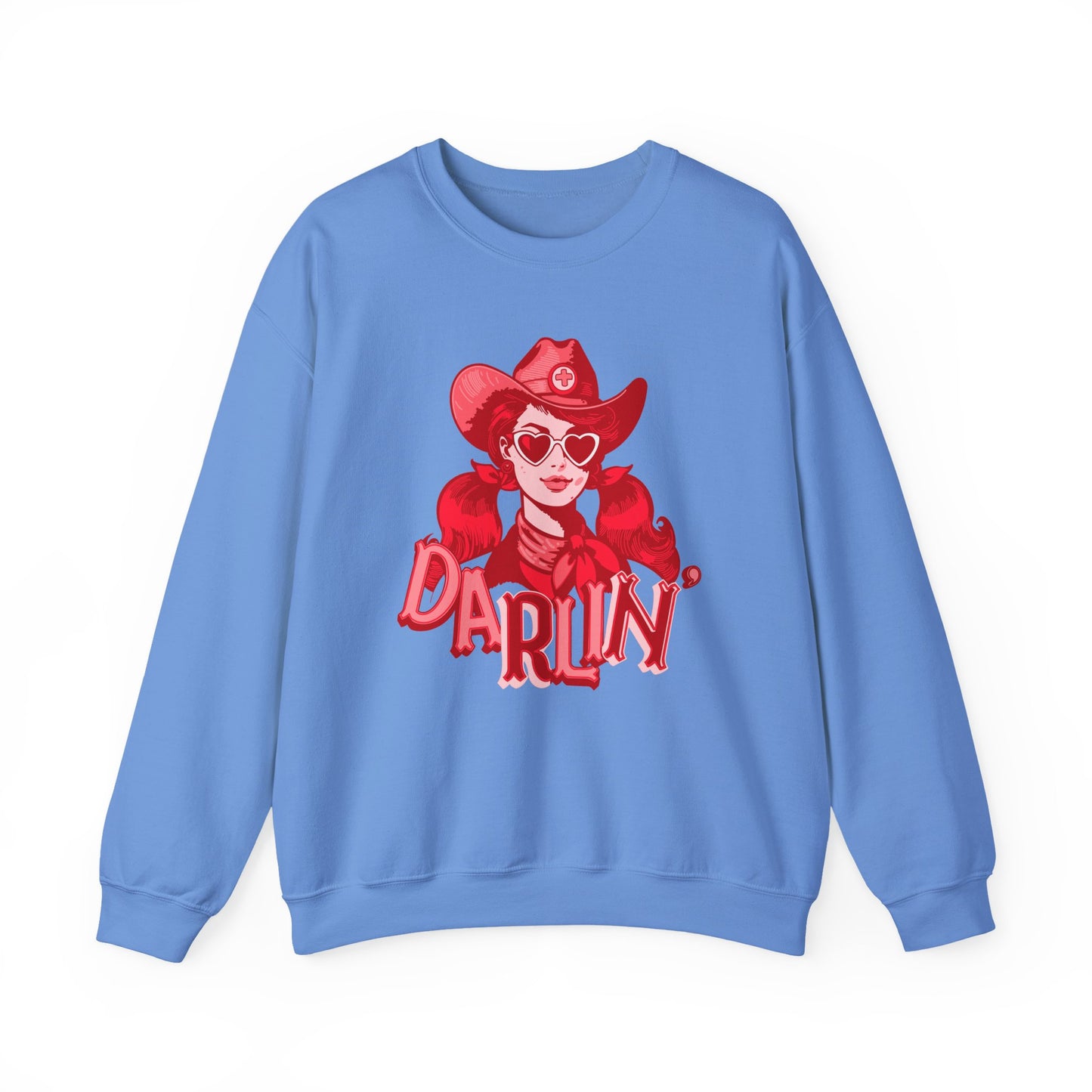Darlin RN Sweatshirt , Cowgirl Nurse Style with a Heart,  Western Cowgirl Nurse Style, Funny RN Gift,  Apparel for Healthcare Professionals