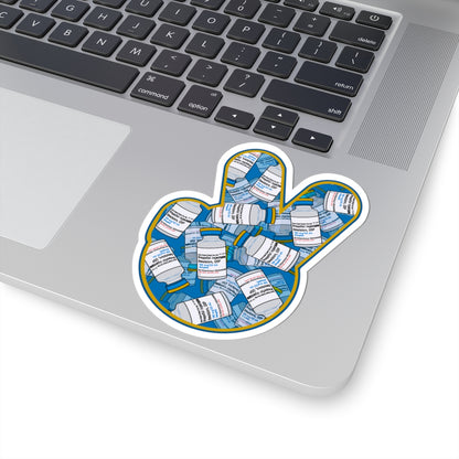 Peace and Quiet - Funny Propofol Peace Sign Sticker