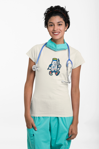 Propofol Pete - Funny Propofol Bottle Cartoon T-shirt for Nurses & Doctors