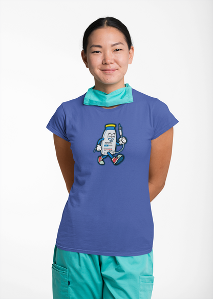 Propofol Pete - Funny Propofol Bottle Cartoon T-shirt for Nurses & Doctors