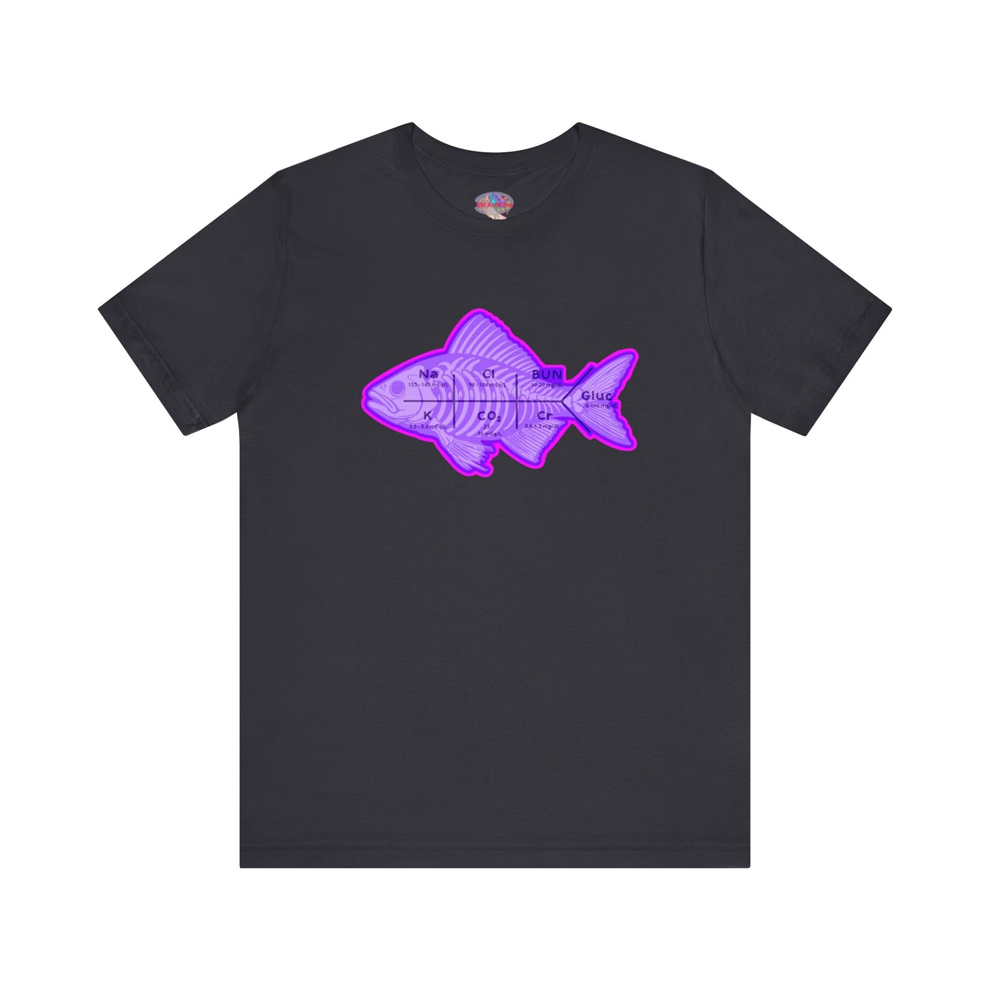Fishbones T-Shirt , Medical Lab Values and Fish Skeleton Mashup, Funny Nursing  and Lab Tech Apparel, ICU & ER Gift