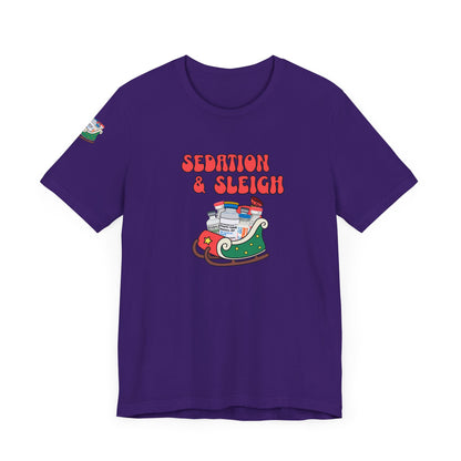 Sedation & Sleigh T-Shirt, Funny Nurse Christmas Shirt, ICU RN Holiday Tee, Propofol, Ativan, Ketamine, Fentanyl, Medical Humor Gift