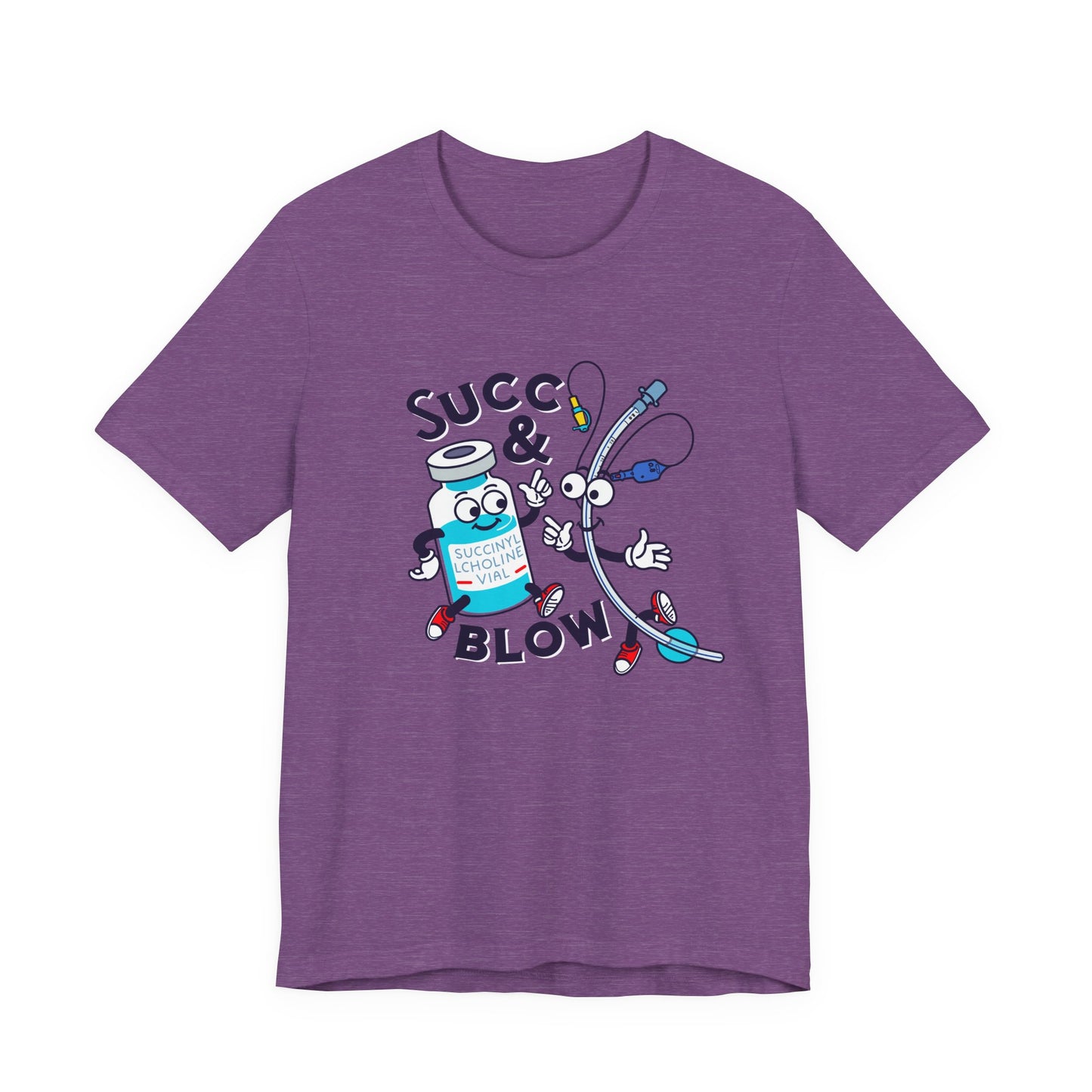 Succ & Blow T-Shirt, Funny ICU Nurse and Anesthesia Humor, Succinylcholine, ET Tube Design, Respiratory, Intubation Nurse Tee