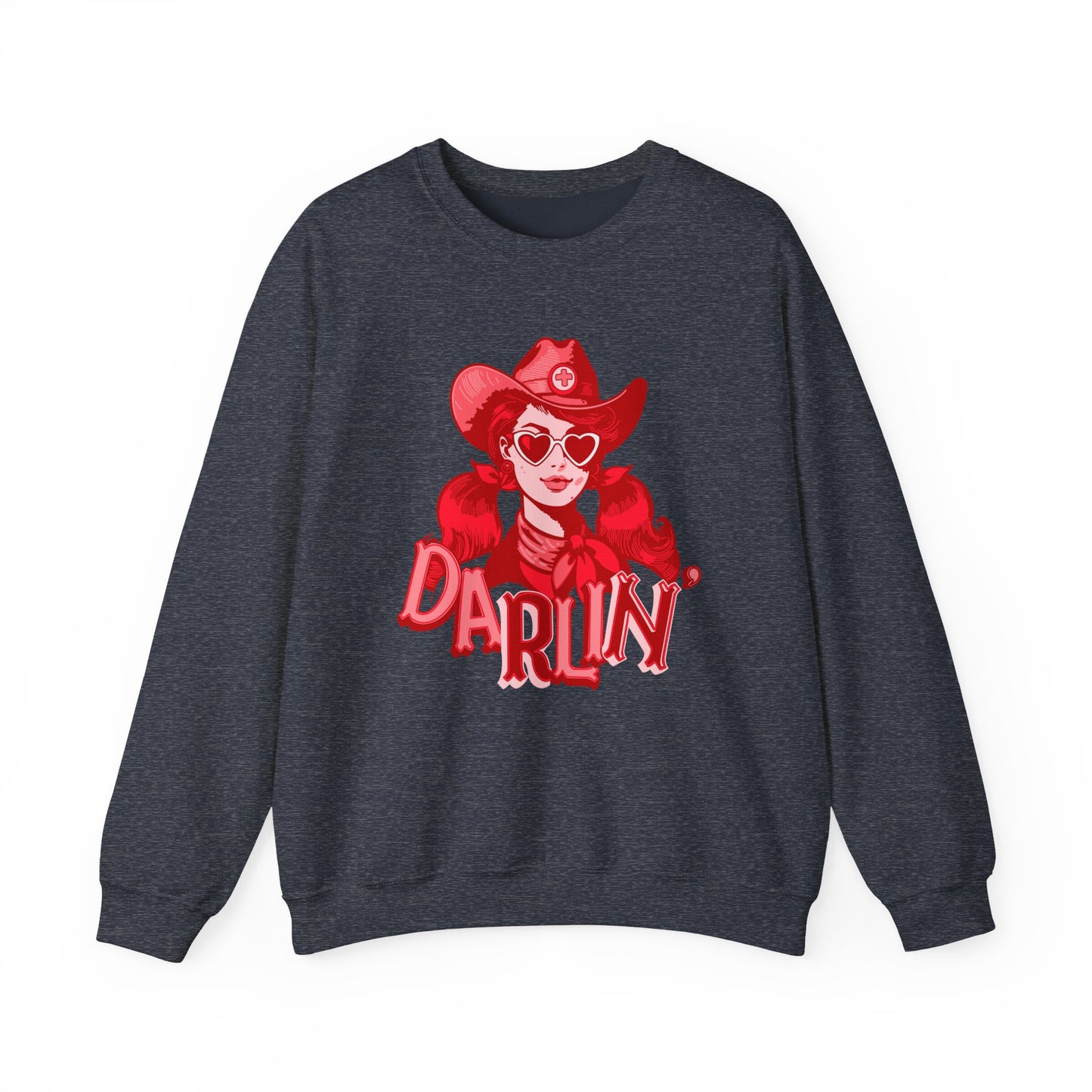 Darlin RN Sweatshirt , Cowgirl Nurse Style with a Heart,  Western Cowgirl Nurse Style, Funny RN Gift,  Apparel for Healthcare Professionals