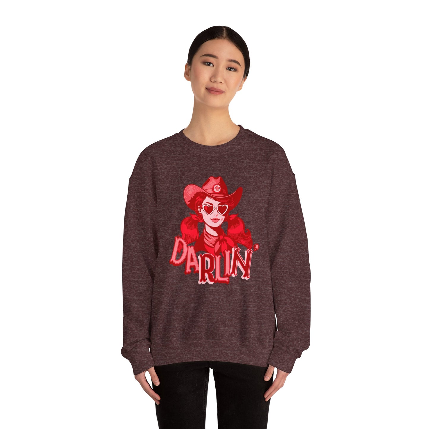 Darlin RN Sweatshirt , Cowgirl Nurse Style with a Heart,  Western Cowgirl Nurse Style, Funny RN Gift,  Apparel for Healthcare Professionals