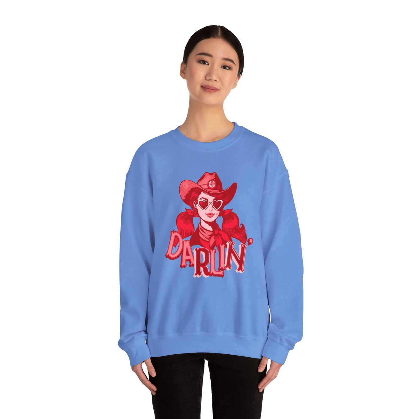 Darlin RN Sweatshirt , Cowgirl Nurse Style with a Heart,  Western Cowgirl Nurse Style, Funny RN Gift,  Apparel for Healthcare Professionals
