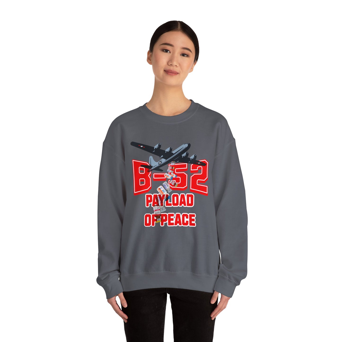 B-52 Payload of Peace Sweatshirt, Military Aircraft Jumper, Air Force Pullover, Warplane Graphic Crewneck, Aviation Lover Gift