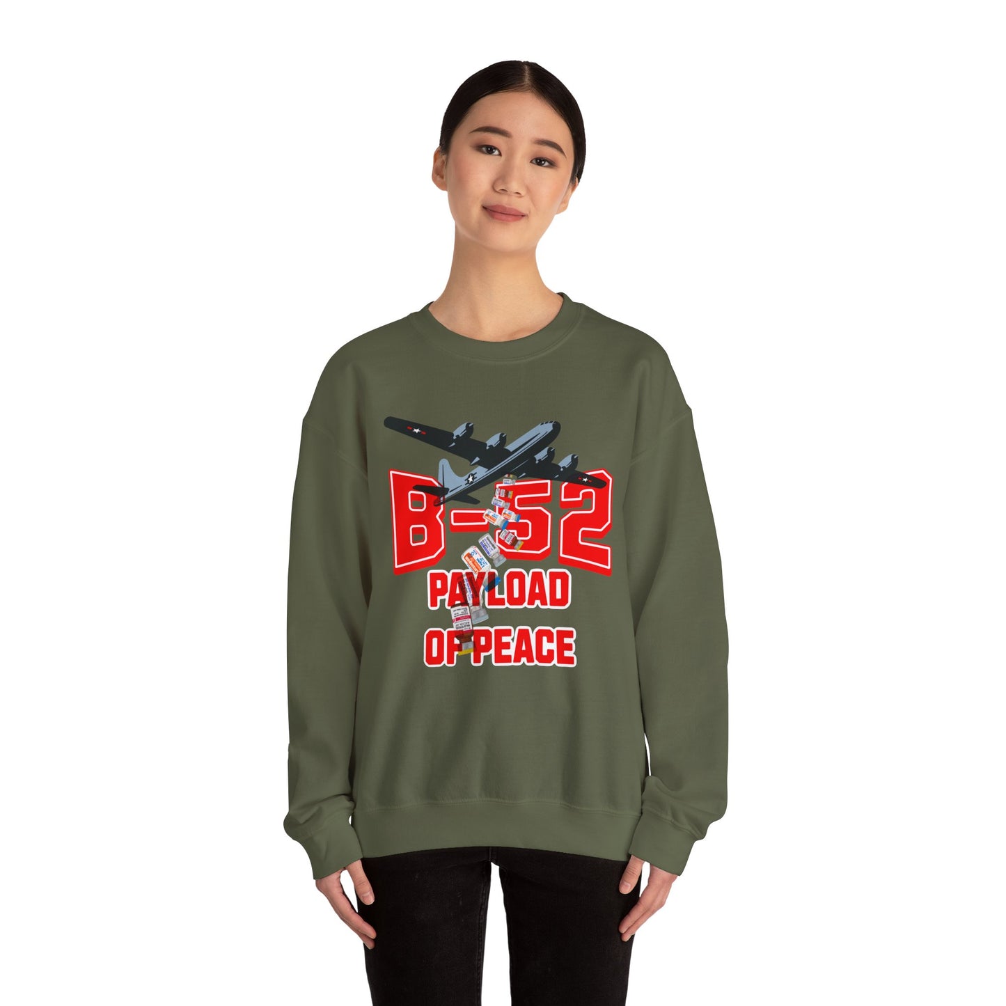 B-52 Payload of Peace Sweatshirt, Military Aircraft Jumper, Air Force Pullover, Warplane Graphic Crewneck, Aviation Lover Gift