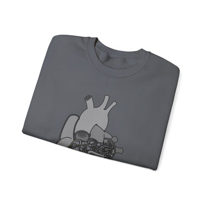 Valves and Ventricles Sweatshirt , Heart Meets Engine Design, Great Gift For Nurses, Cardiologists, Mechanics