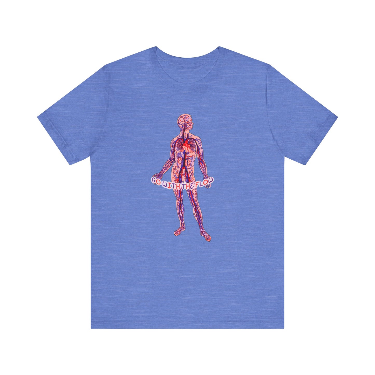 Go With The Flow Circulatory System Shirt, Anatomical Vein and Artery Diagram, Medical Humor, Nurse, Doctor, Healthcare Gift Tee