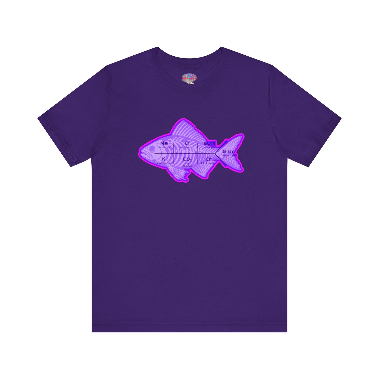 Fishbones T-Shirt , Medical Lab Values and Fish Skeleton Mashup, Funny Nursing  and Lab Tech Apparel, ICU & ER Gift