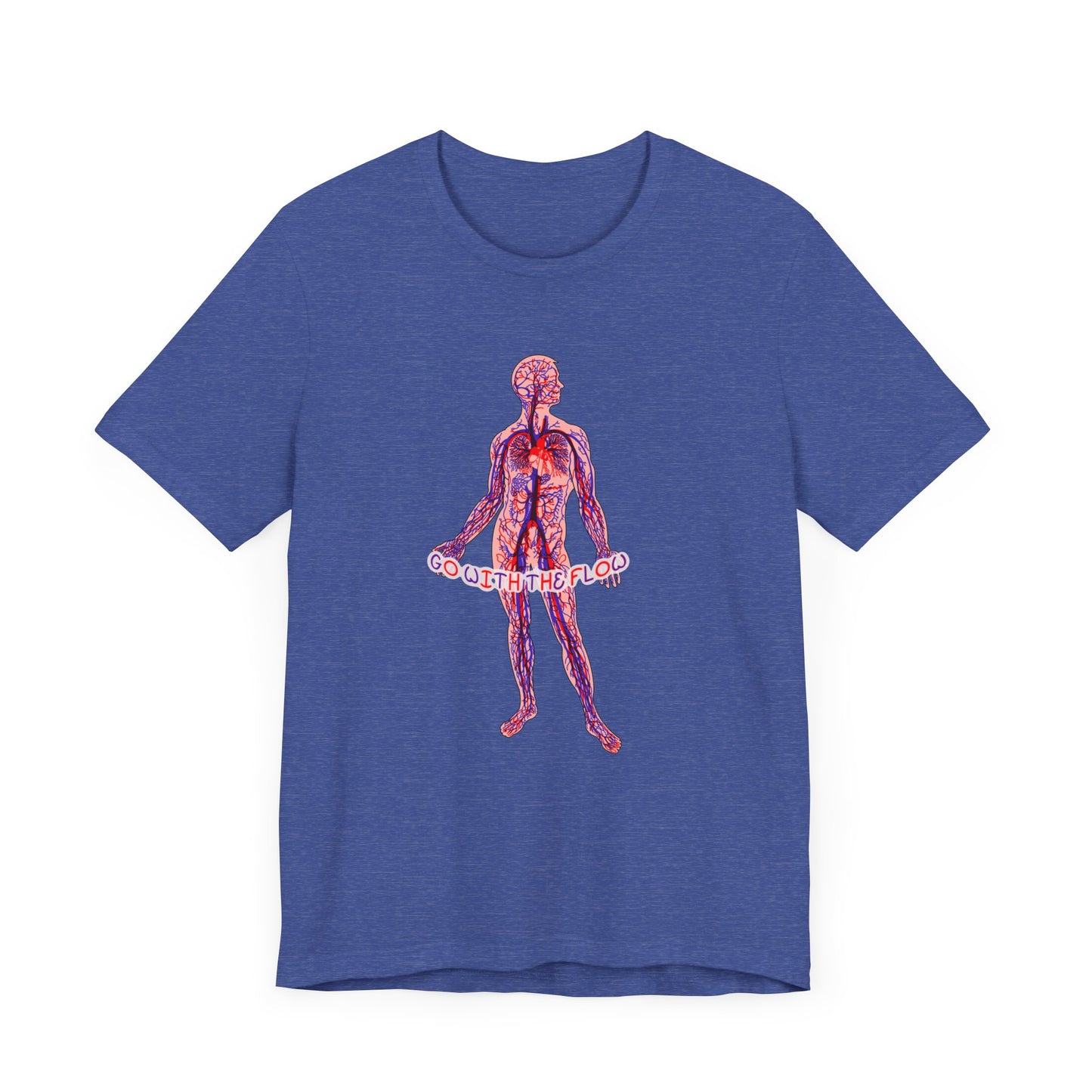 Go With The Flow Circulatory System Shirt, Anatomical Vein and Artery Diagram, Medical Humor, Nurse, Doctor, Healthcare Gift Tee