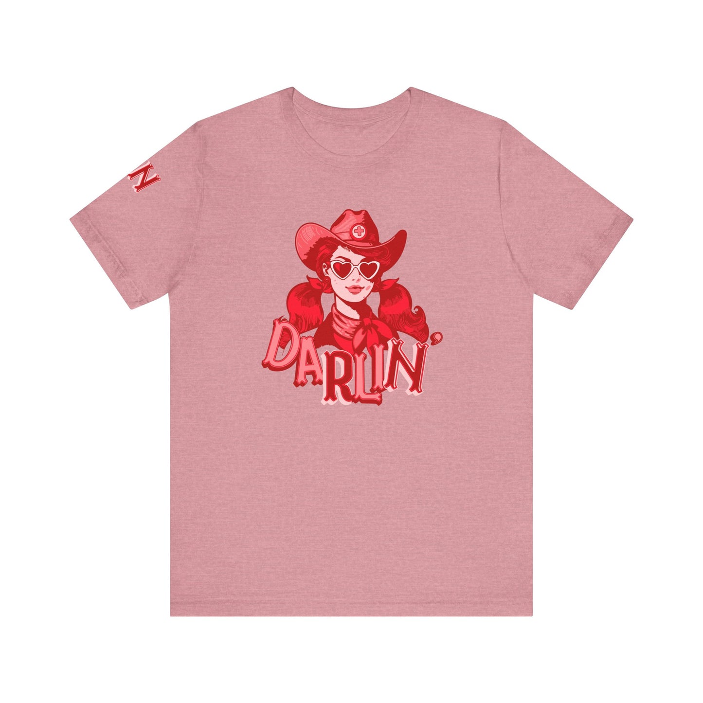 DaRliN Nurse T-Shirt, Cowgirl RN, Western Nurse, Cute Nursing Shirt, Heart Sunglasses, Funny RN Tee, Medical Plus Sign, ICU,  Med-Surg