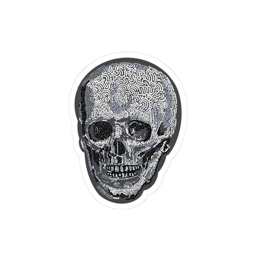 Detailed Skull Sticker - Anatomical Skull Art for Medical and Gothic Decor