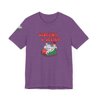Sedation & Sleigh T-Shirt, Funny Nurse Christmas Shirt, ICU RN Holiday Tee, Propofol, Ativan, Ketamine, Fentanyl, Medical Humor Gift