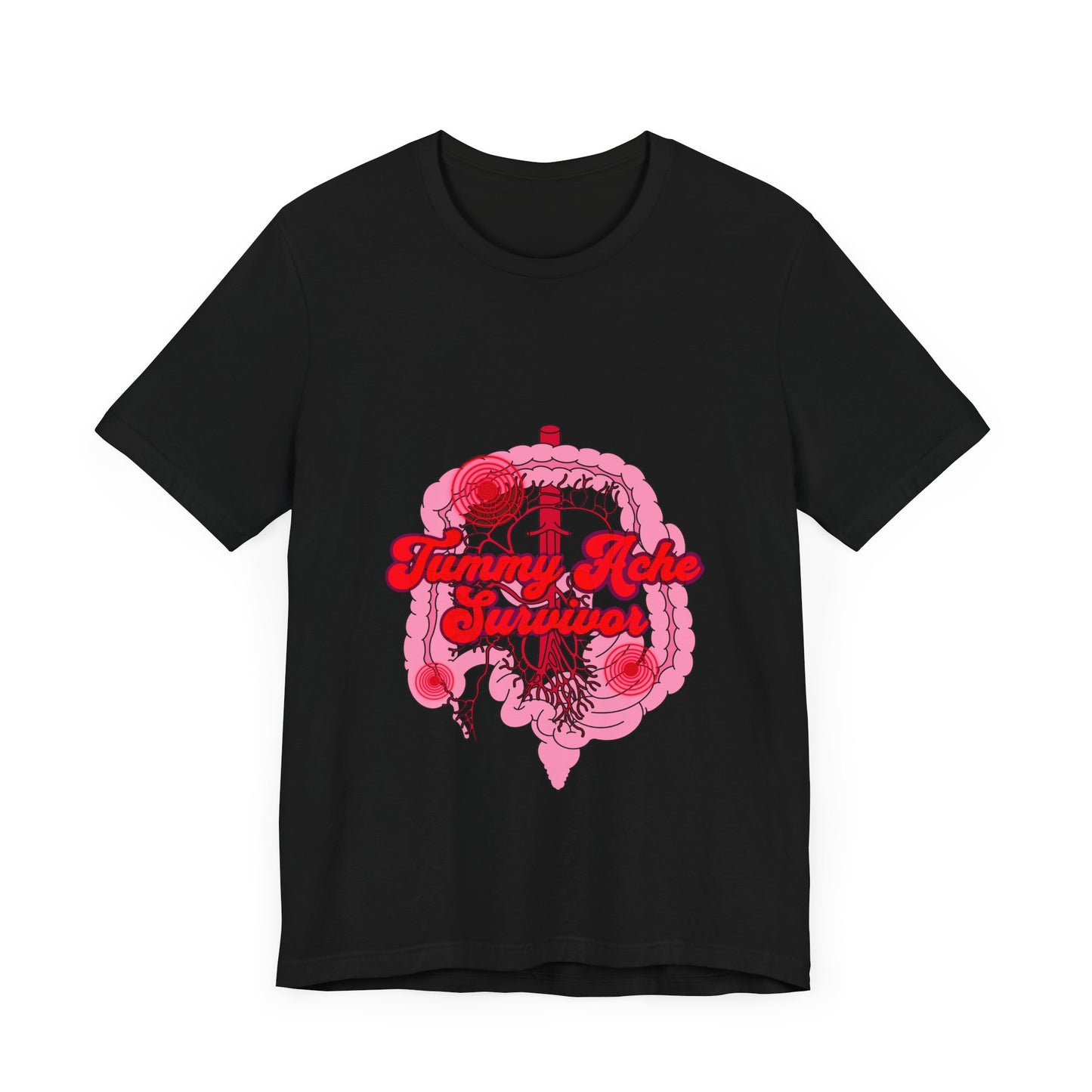 Tummy Ache Survivor Shirt, Funny Gut Health, Digestive System, GI Nurse, Stomach Pain Humor, Medical, IBS, Healthcare Gift Tee