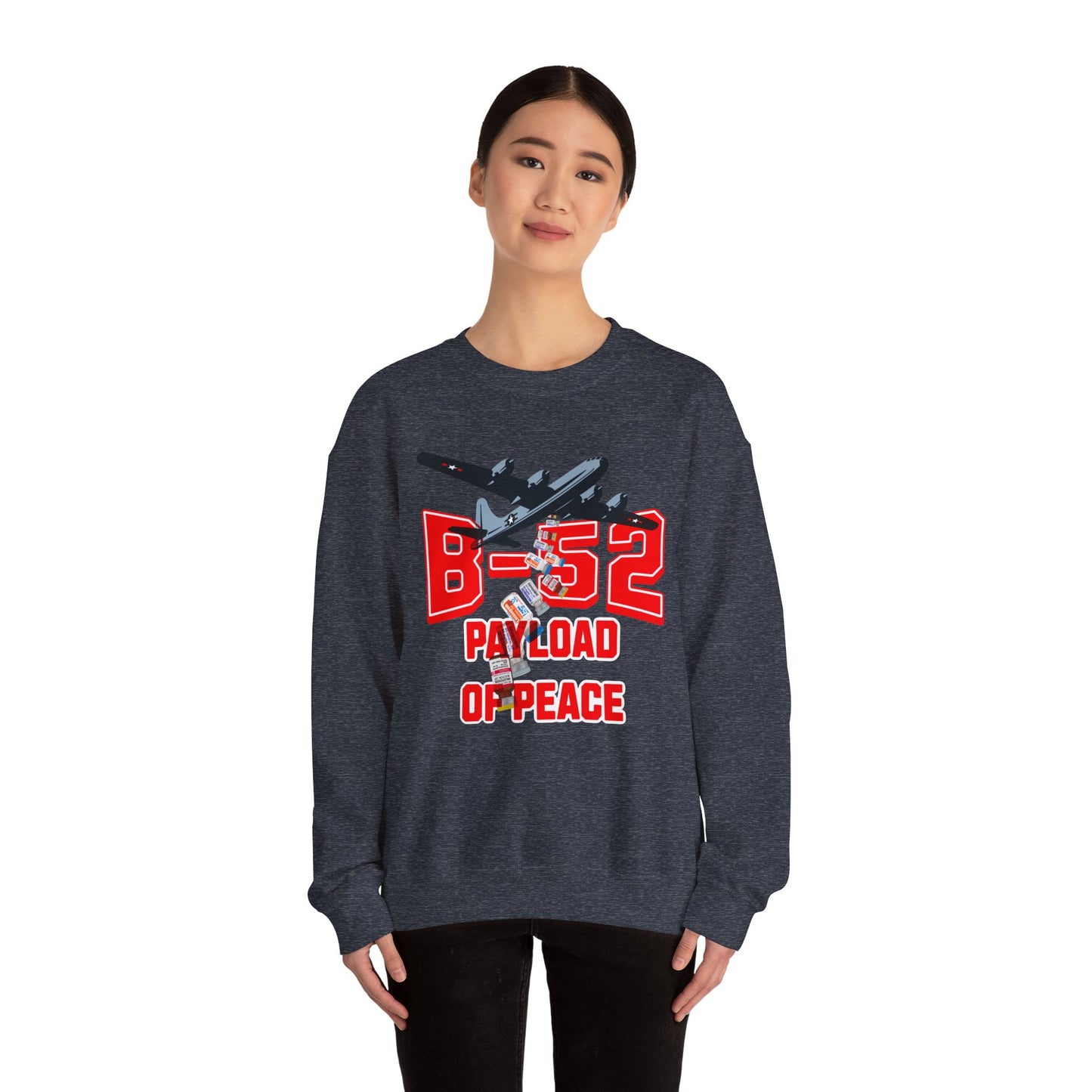 B-52 Payload of Peace Sweatshirt, Military Aircraft Jumper, Air Force Pullover, Warplane Graphic Crewneck, Aviation Lover Gift