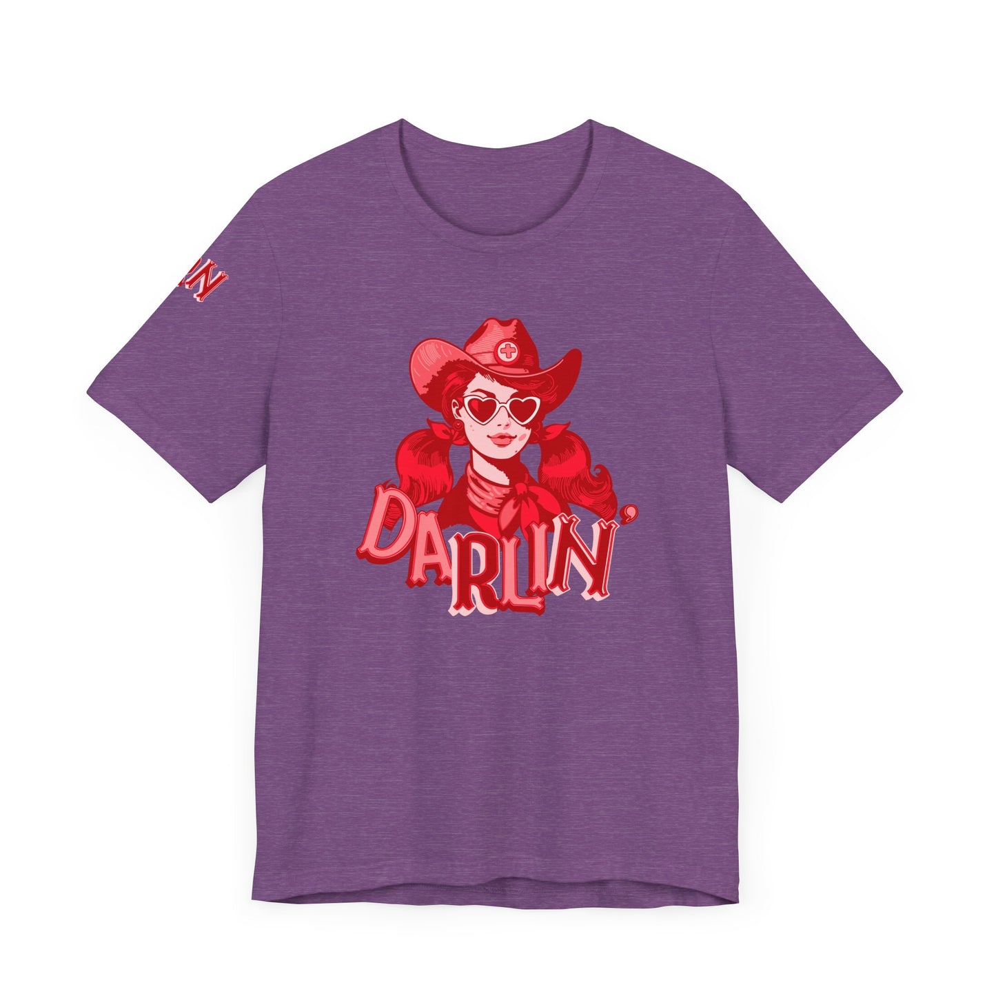 DaRliN Nurse T-Shirt, Cowgirl RN, Western Nurse, Cute Nursing Shirt, Heart Sunglasses, Funny RN Tee, Medical Plus Sign, ICU,  Med-Surg