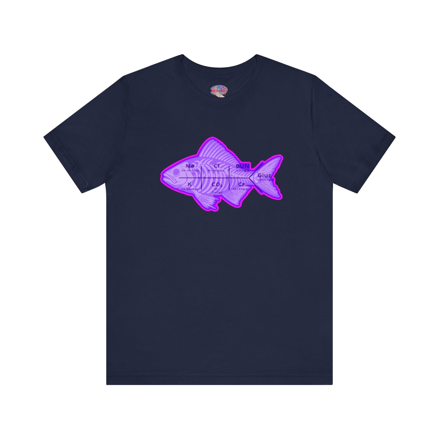 Fishbones T-Shirt , Medical Lab Values and Fish Skeleton Mashup, Funny Nursing  and Lab Tech Apparel, ICU & ER Gift