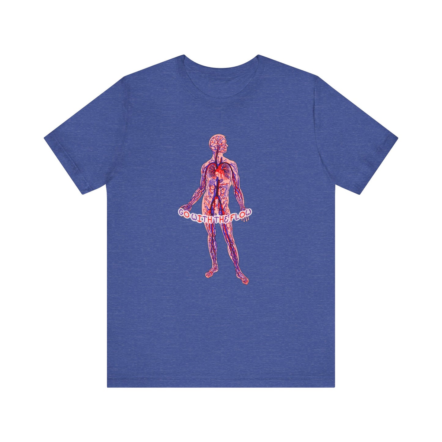 Go With The Flow Circulatory System Shirt, Anatomical Vein and Artery Diagram, Medical Humor, Nurse, Doctor, Healthcare Gift Tee