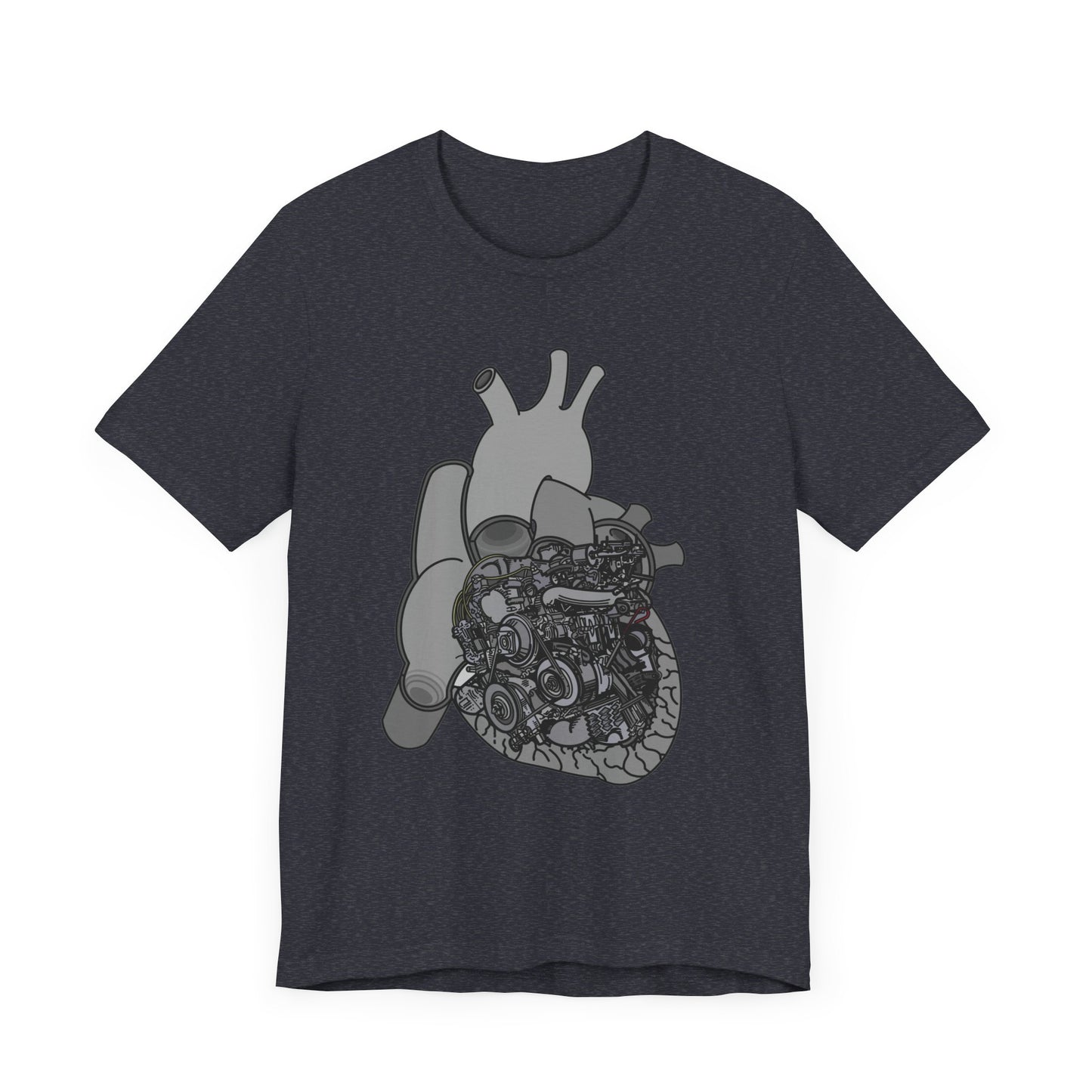 Valves and Ventricles - Heart Anatomy and Car Engine Mash Up - T-shirt for Heart Nurses, Cardiologists, and Car Lovers