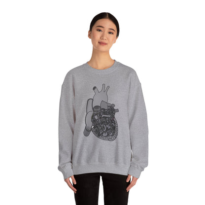 Valves and Ventricles Sweatshirt , Heart Meets Engine Design, Great Gift For Nurses, Cardiologists, Mechanics