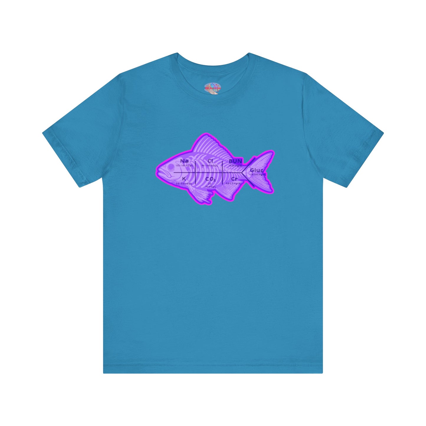 Fishbones T-Shirt , Medical Lab Values and Fish Skeleton Mashup, Funny Nursing  and Lab Tech Apparel, ICU & ER Gift
