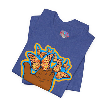 Let That Shit Go - Inspirational Butterfly T-Shirt -Unisex Jersey Short Sleeve Tee - Positive Vibes Apparel