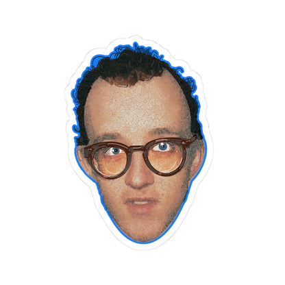 Keith Haring Pop Art Portrait Sticker, Graffiti Style, Bold Line Drawing, 80s Street Art Icon