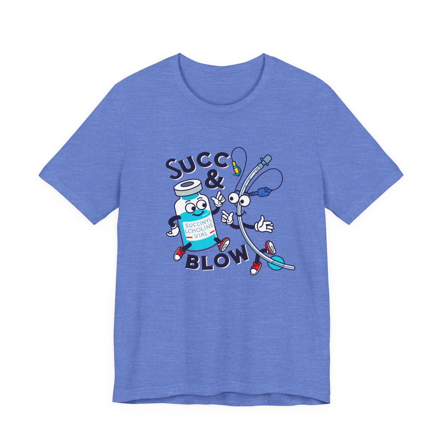 Succ & Blow T-Shirt, Funny ICU Nurse and Anesthesia Humor, Succinylcholine, ET Tube Design, Respiratory, Intubation Nurse Tee