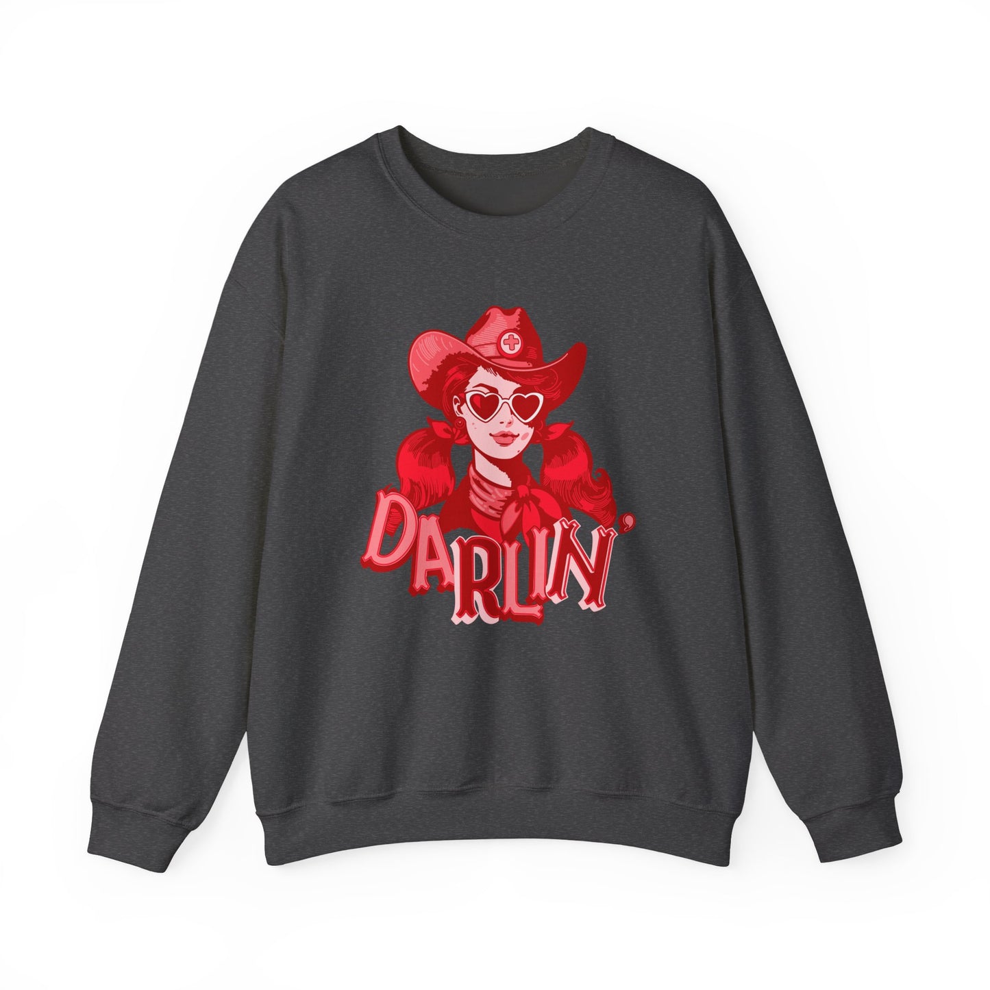 Darlin RN Sweatshirt , Cowgirl Nurse Style with a Heart,  Western Cowgirl Nurse Style, Funny RN Gift,  Apparel for Healthcare Professionals