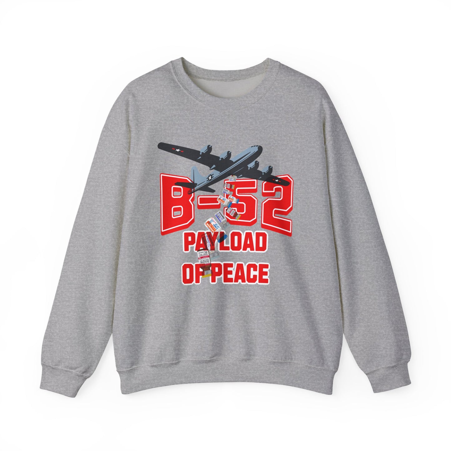 B-52 Payload of Peace Sweatshirt, Military Aircraft Jumper, Air Force Pullover, Warplane Graphic Crewneck, Aviation Lover Gift