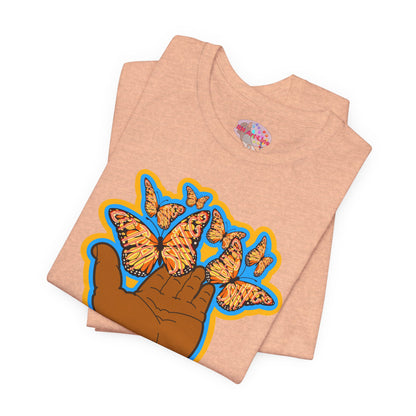 Let That Shit Go - Inspirational Butterfly T-Shirt -Unisex Jersey Short Sleeve Tee - Positive Vibes Apparel