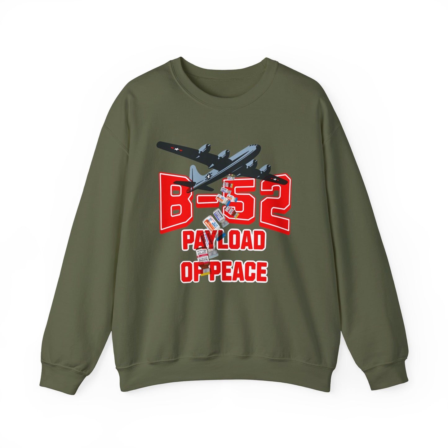 B-52 Payload of Peace Sweatshirt, Military Aircraft Jumper, Air Force Pullover, Warplane Graphic Crewneck, Aviation Lover Gift