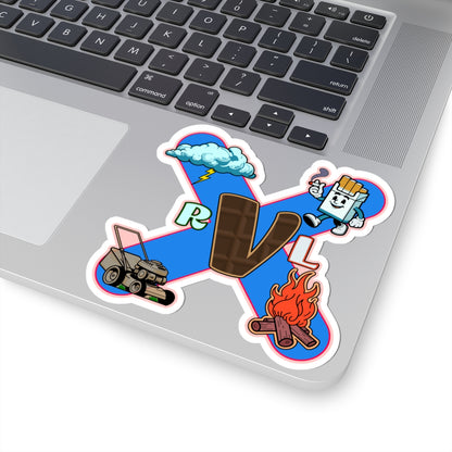 Smoke Over Fire, Clouds Over Grass, EKG Sticker