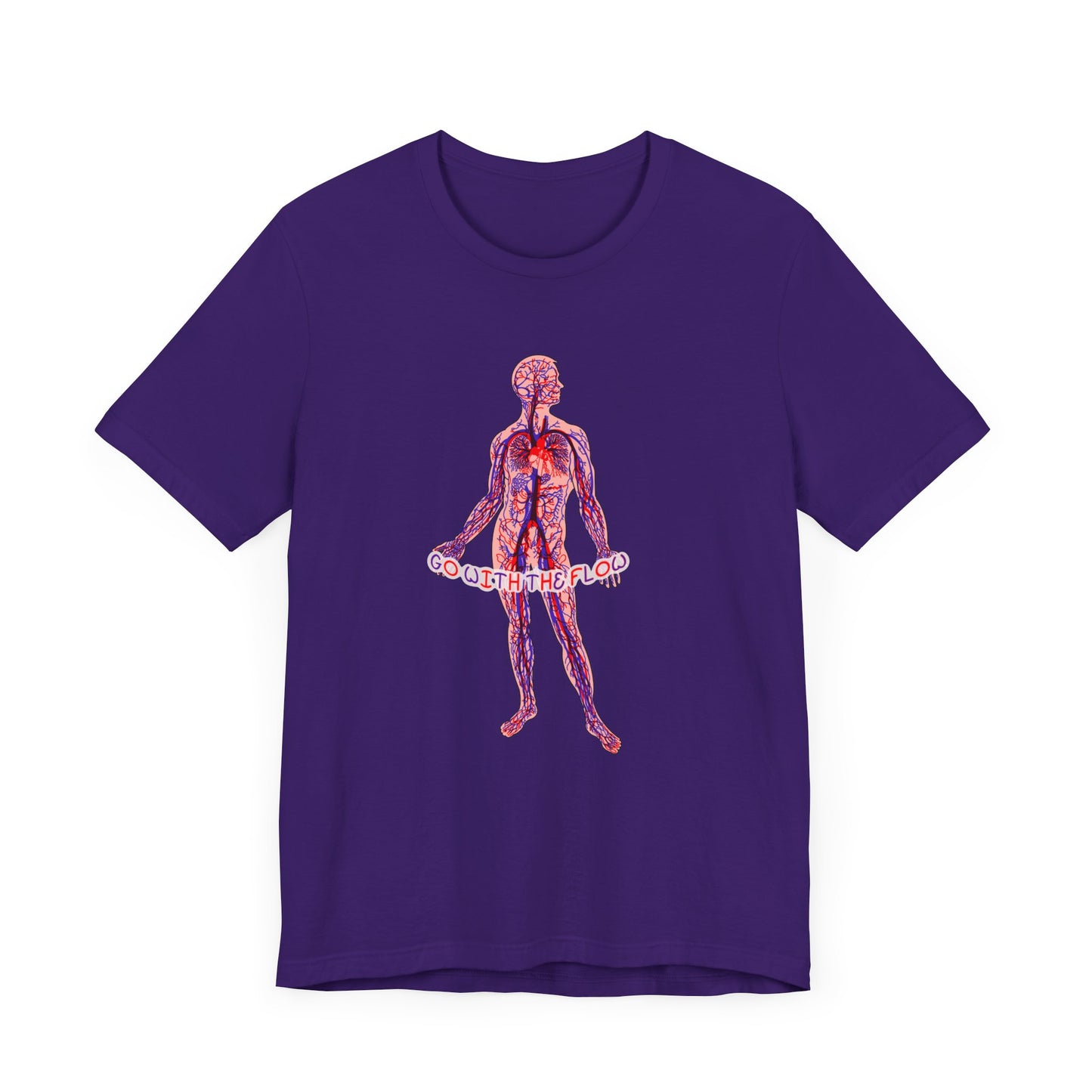 Go With The Flow Circulatory System Shirt, Anatomical Vein and Artery Diagram, Medical Humor, Nurse, Doctor, Healthcare Gift Tee