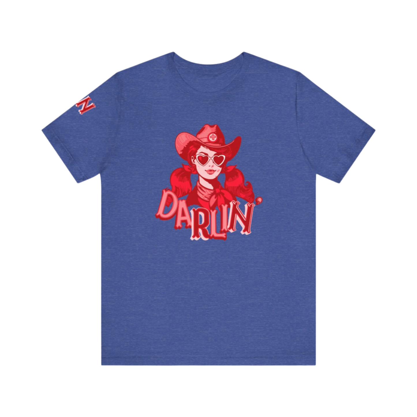 DaRliN Nurse T-Shirt, Cowgirl RN, Western Nurse, Cute Nursing Shirt, Heart Sunglasses, Funny RN Tee, Medical Plus Sign, ICU,  Med-Surg