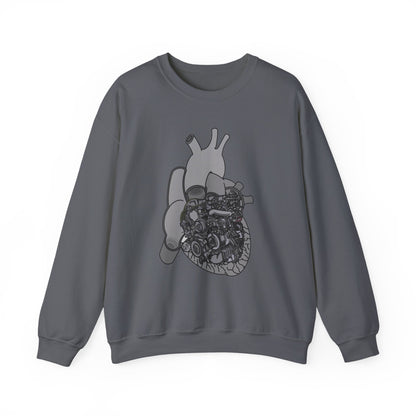 Valves and Ventricles Sweatshirt , Heart Meets Engine Design, Great Gift For Nurses, Cardiologists, Mechanics