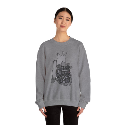 Valves and Ventricles Sweatshirt , Heart Meets Engine Design, Great Gift For Nurses, Cardiologists, Mechanics
