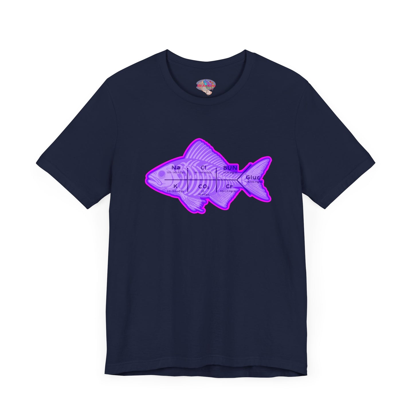 Fishbones T-Shirt , Medical Lab Values and Fish Skeleton Mashup, Funny Nursing  and Lab Tech Apparel, ICU & ER Gift