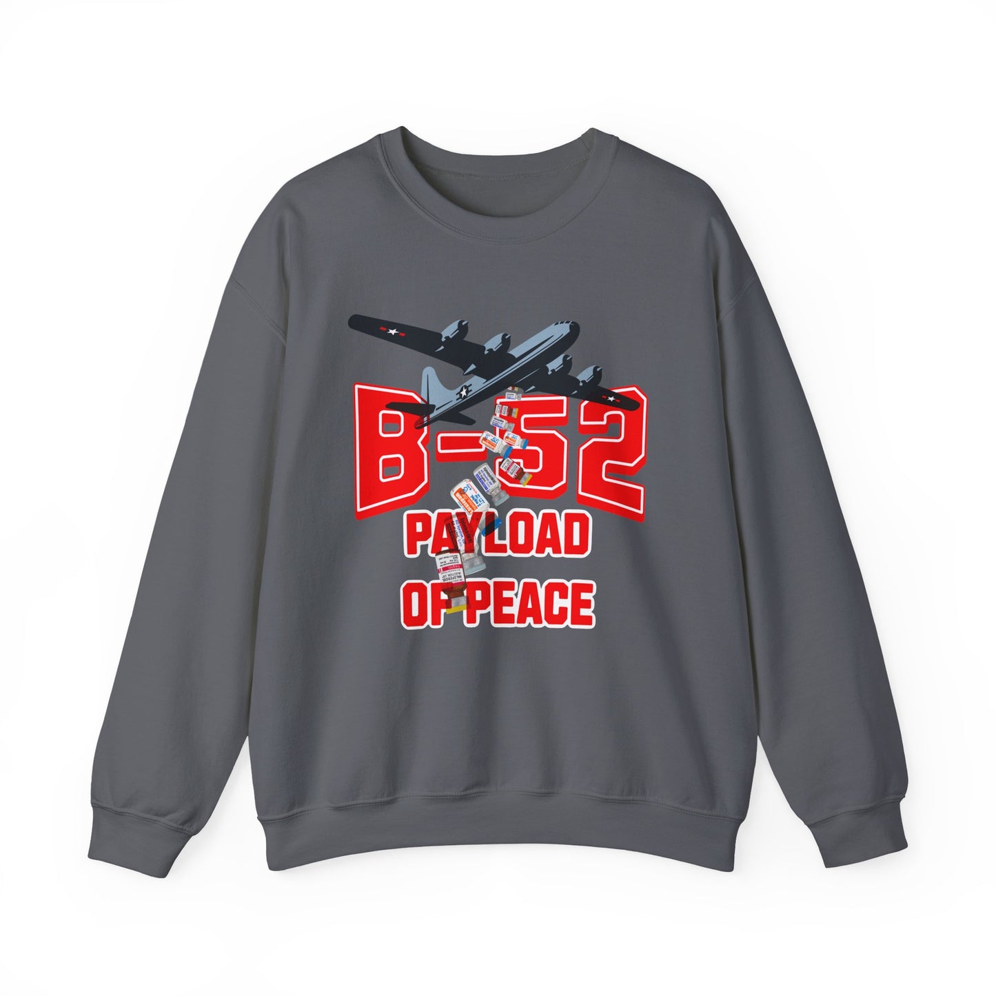 B-52 Payload of Peace Sweatshirt, Military Aircraft Jumper, Air Force Pullover, Warplane Graphic Crewneck, Aviation Lover Gift