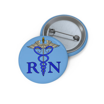 RN Caduceus Button, Classic Medical Pin for Nurses, Custom Nursing Button Pin, Great Gift, Accessory for Nurses