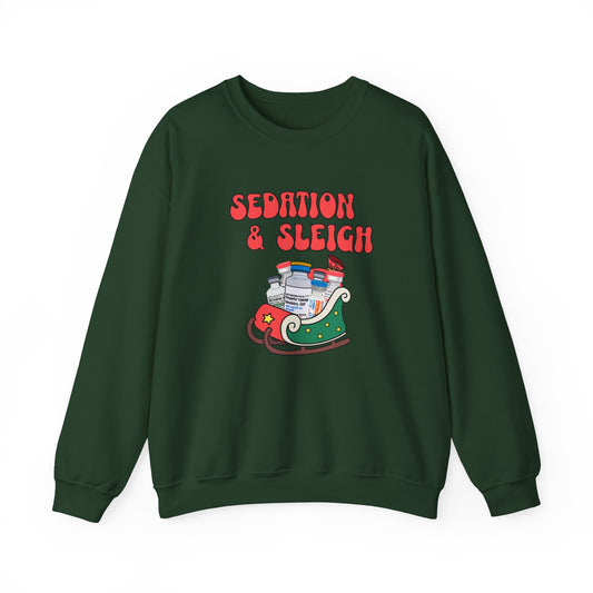 Sedation and Sleigh Sweatshirt, Santas Festive Sedation Delivery, Nurse Sweatshirt
